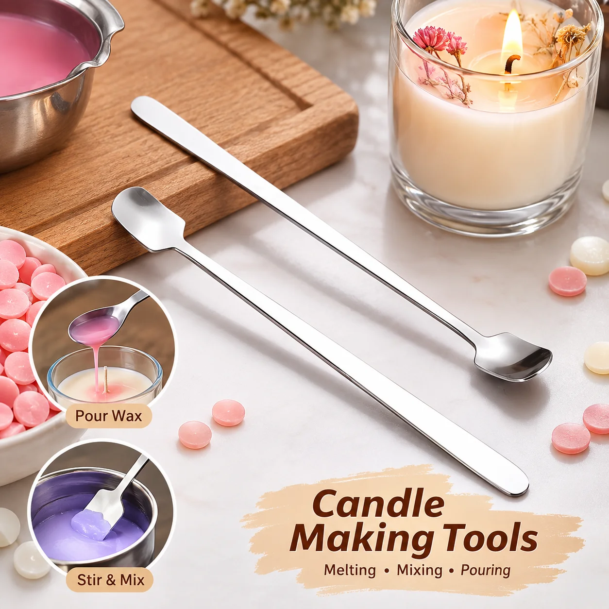 Candle Supplies Kit - Juego de cucharas para hacer velas