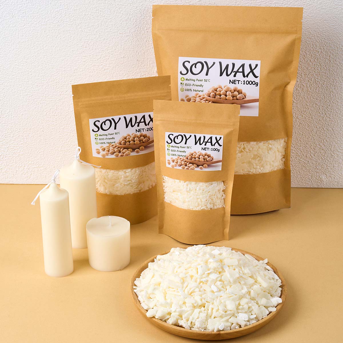 Cera de soja blanca pura de 1  - Candle Supplies Kit reseña y precio